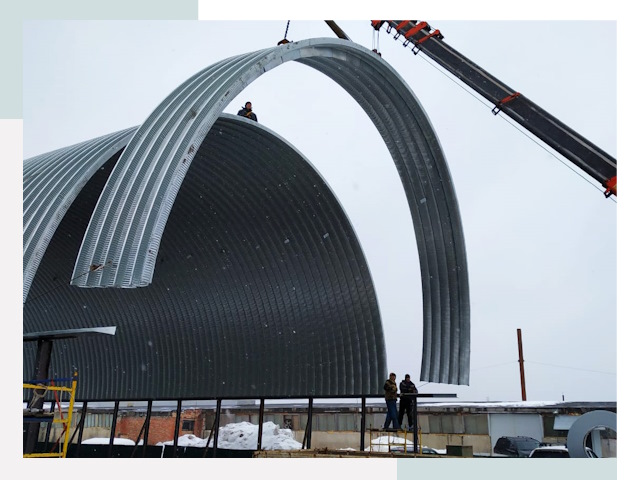 Полукруглые ангары в Подольске
